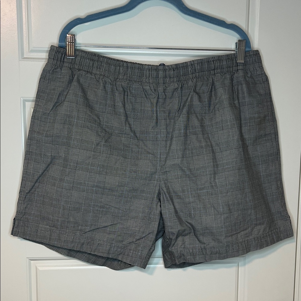 Vtg Polo  Ralph Lauren Checkered Swim Trunks Shorts Plaid gray black blue Large